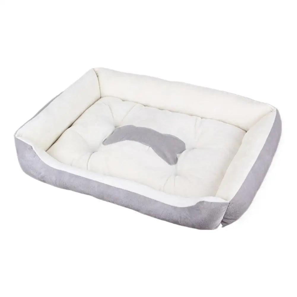 Panier Rectangulaire en Peluche pour Chien & Chat, Doux et Chaud, Petit/Moyen/Grand, Coussin Nid Confortable