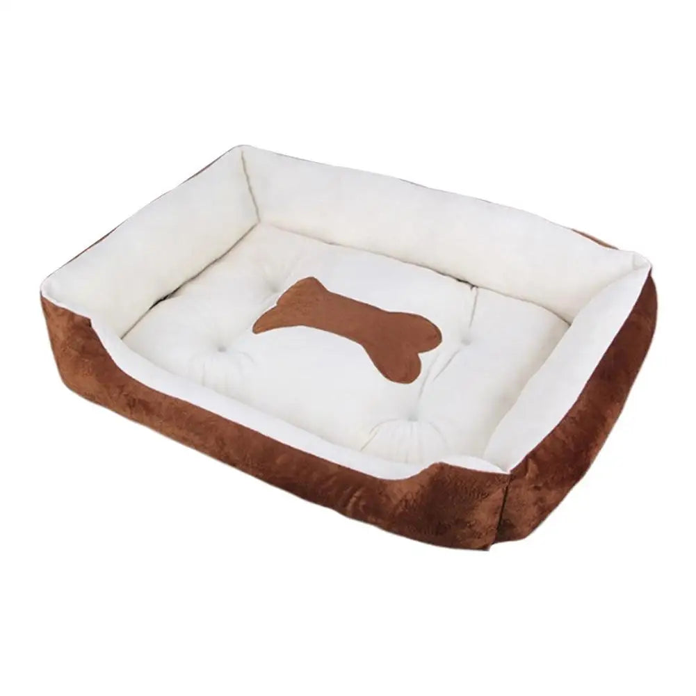 Panier Rectangulaire en Peluche pour Chien & Chat, Doux et Chaud, Petit/Moyen/Grand, Coussin Nid Confortable