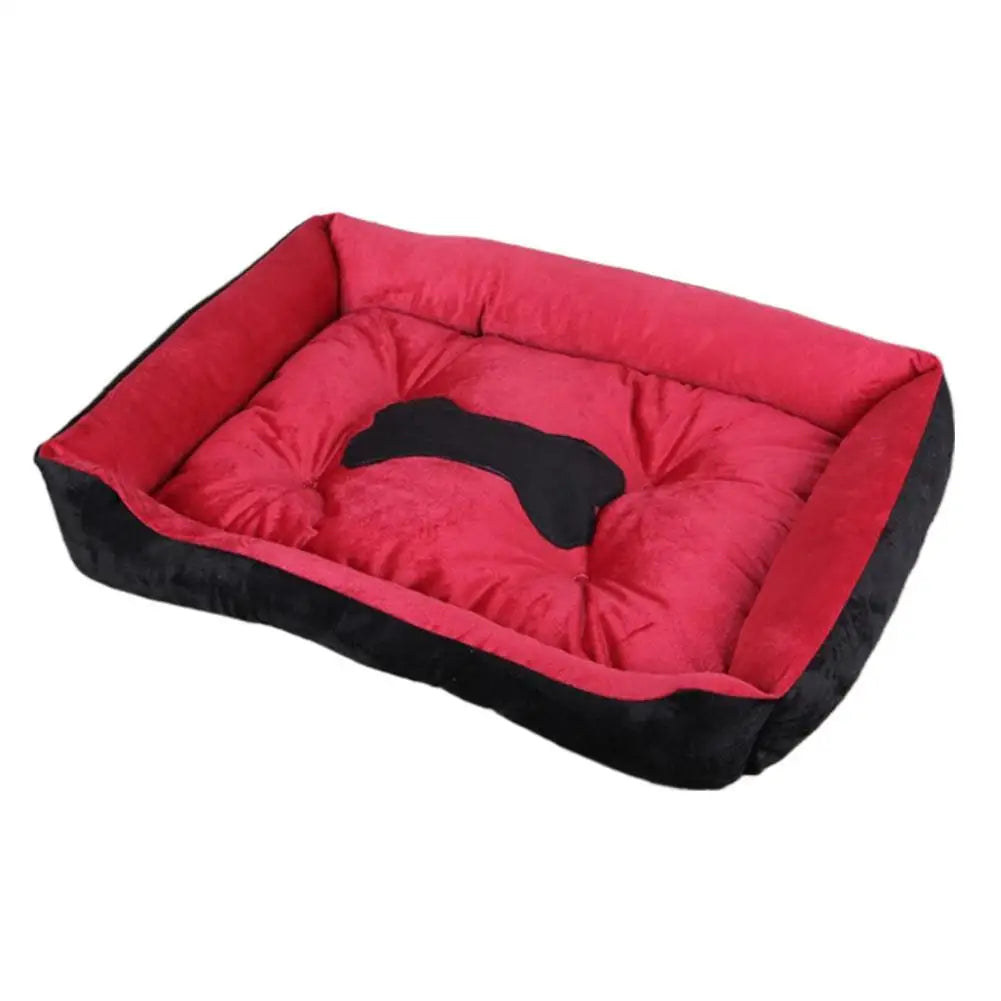 Panier Rectangulaire en Peluche pour Chien & Chat, Doux et Chaud, Petit/Moyen/Grand, Coussin Nid Confortable