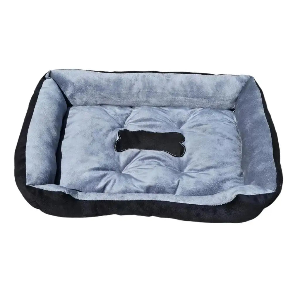 Panier Rectangulaire en Peluche pour Chien & Chat, Doux et Chaud, Petit/Moyen/Grand, Coussin Nid Confortable